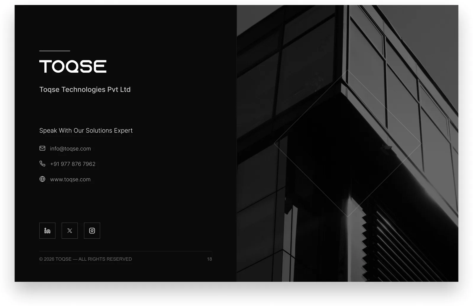 Thank You — Contact TOQSE